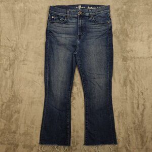 7‎ for all Mankind jeans high waist slim bootcut crop women's 29 blue denim